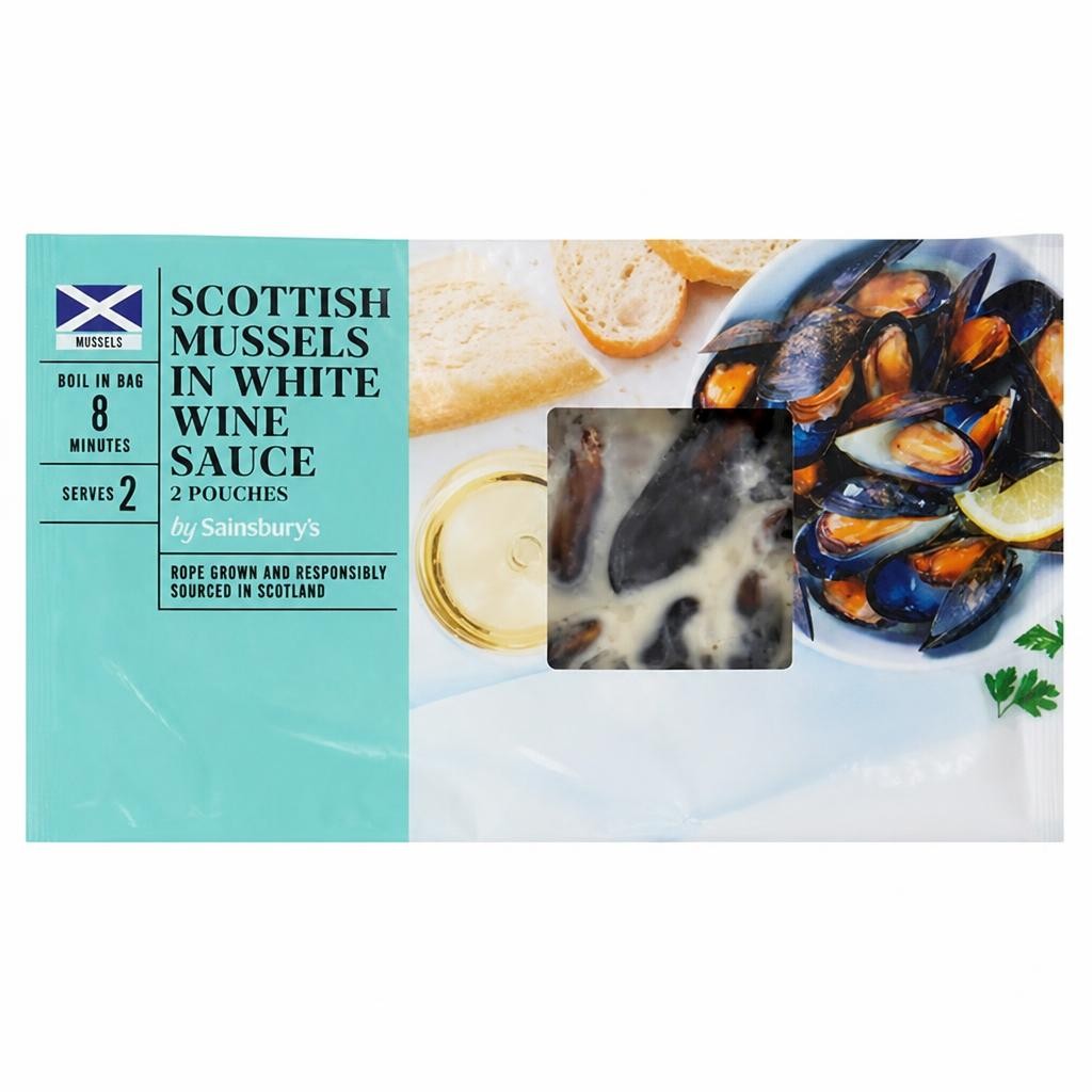 Sainsbury's Scottish Marine Stewardship Council MSC Mussels In White Wine 500g (Serves x2)