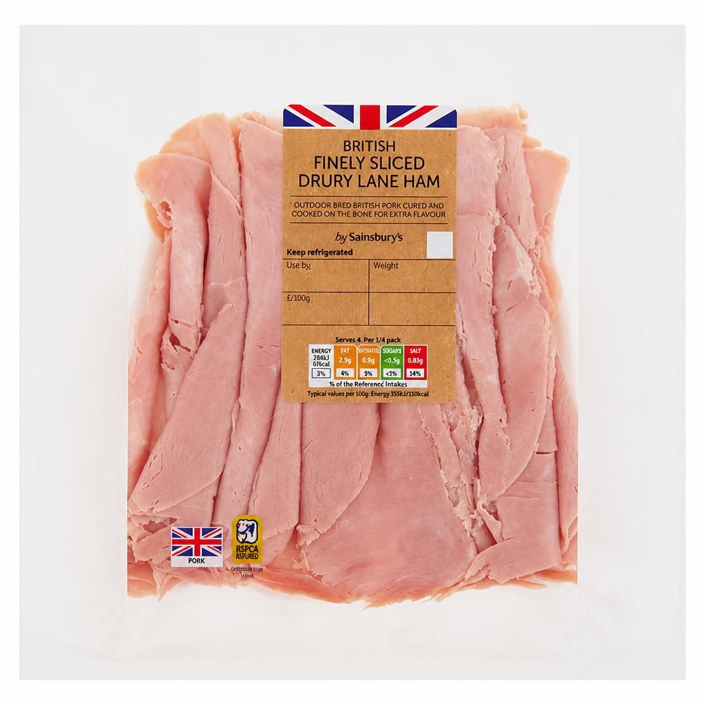 Sainsbury's British Finely Sliced Drury Lane Ham 150g