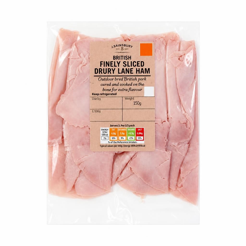 Sainsbury's British Finely Sliced Drury Lane Ham 150g