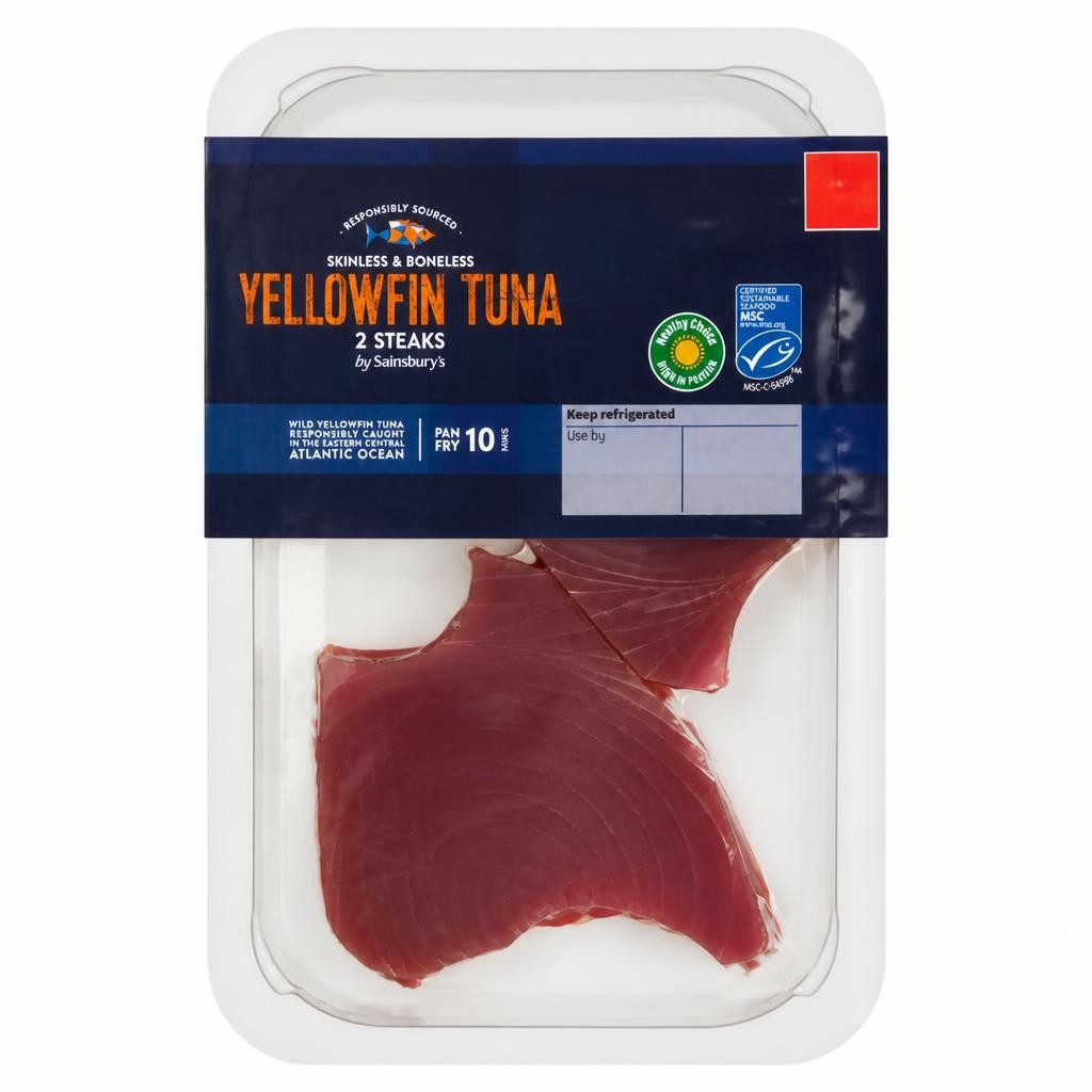 Sainsbury's Skinless & Boneless Yellowfin Tuna Steaks x2 220g