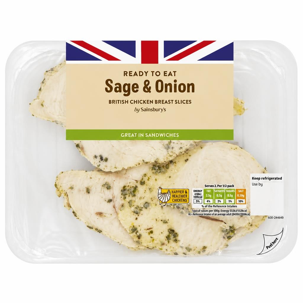 Sainsbury's Sage & Onion Cooked British Chicken Breast Slices 180g