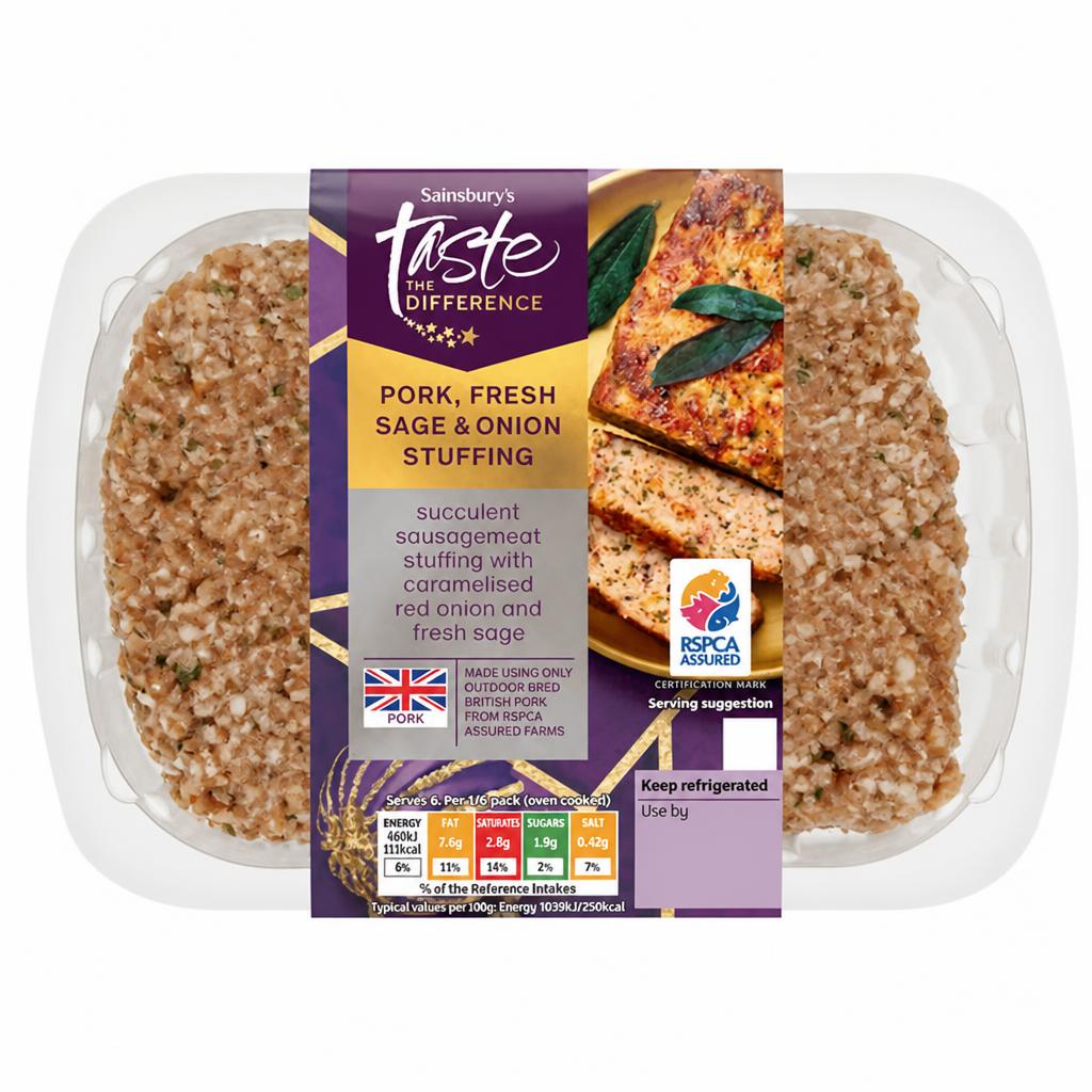 Sainsbury's 330g Pork Fresh Sage & Onion Stuffing, Taste the Difference