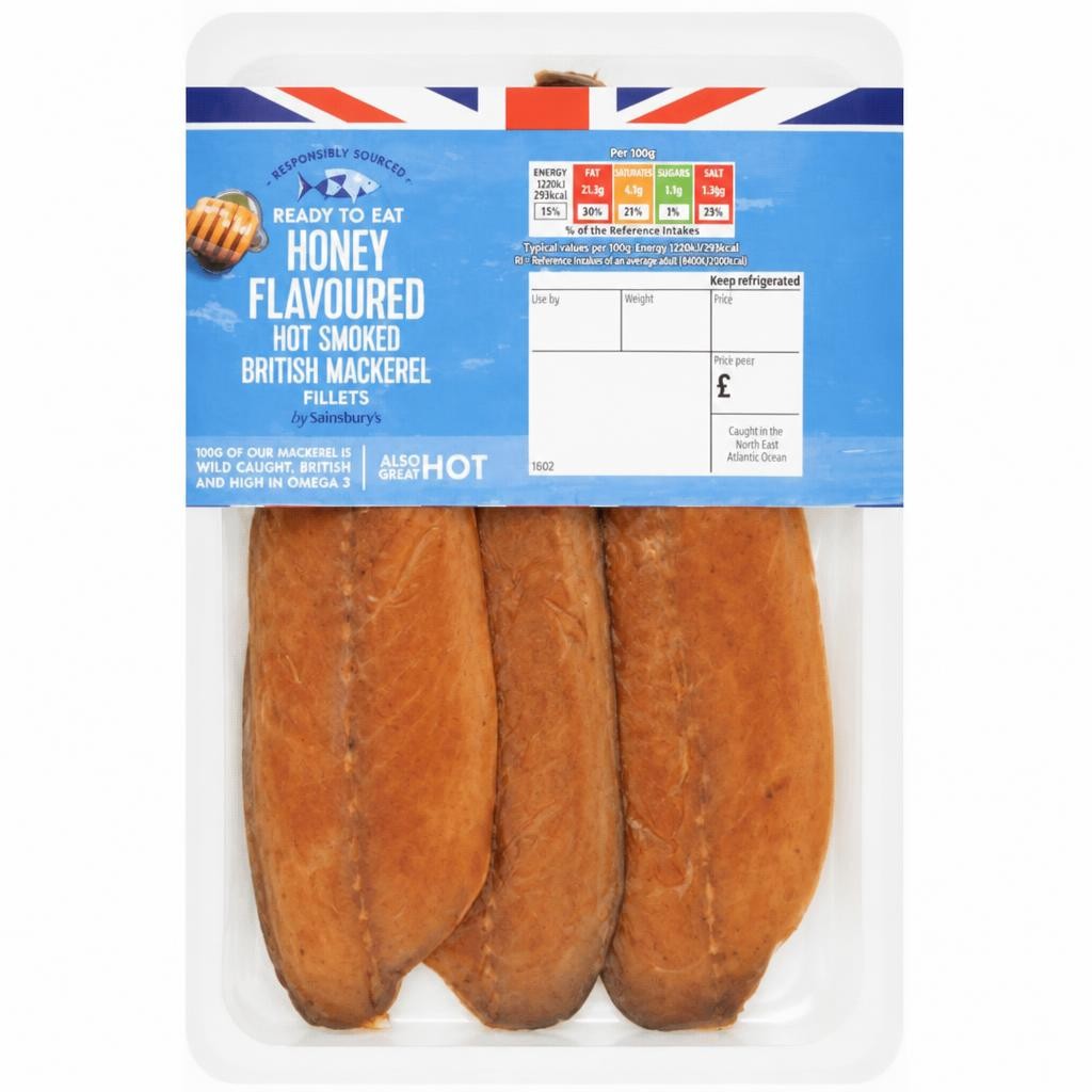 Sainsbury's (Approx. 215g) Ready to Eat Honey Hot Smoked Mackerel
