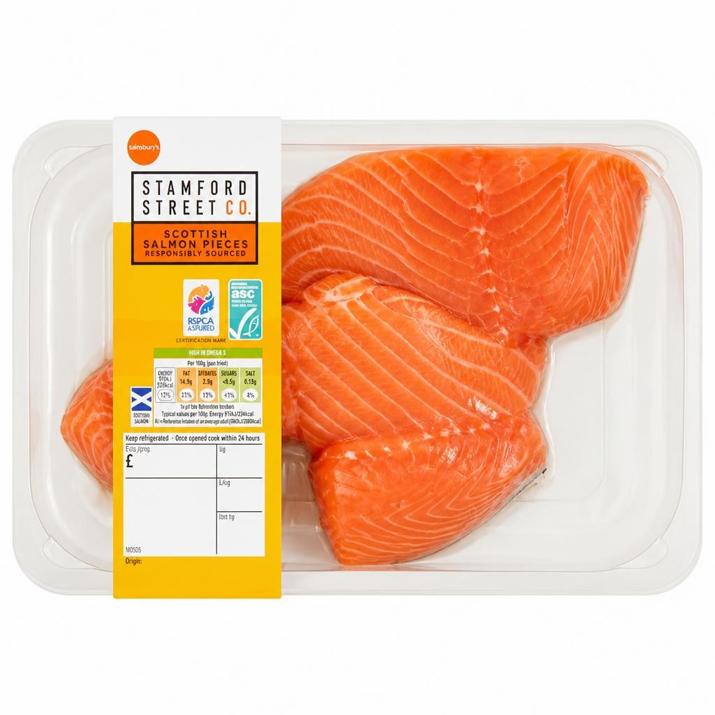 Stamford Street Co. Skin on ASC Scottish Salmon Pieces (Approx. 420g)