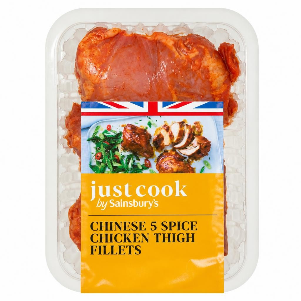 Sainsbury's Just Cook British Chicken Thigh Fillets with Sticky Chinese 5 Spice 380g
