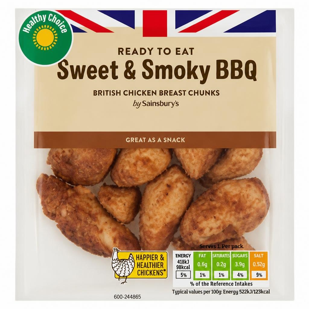 Sainsbury's Sweet & Smoky BBQ Chicken Breast Chunks 80g