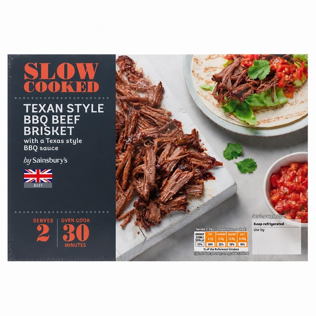 Sainsbury's Slow Cooked Texan Style BBQ British Beef Brisket 400g