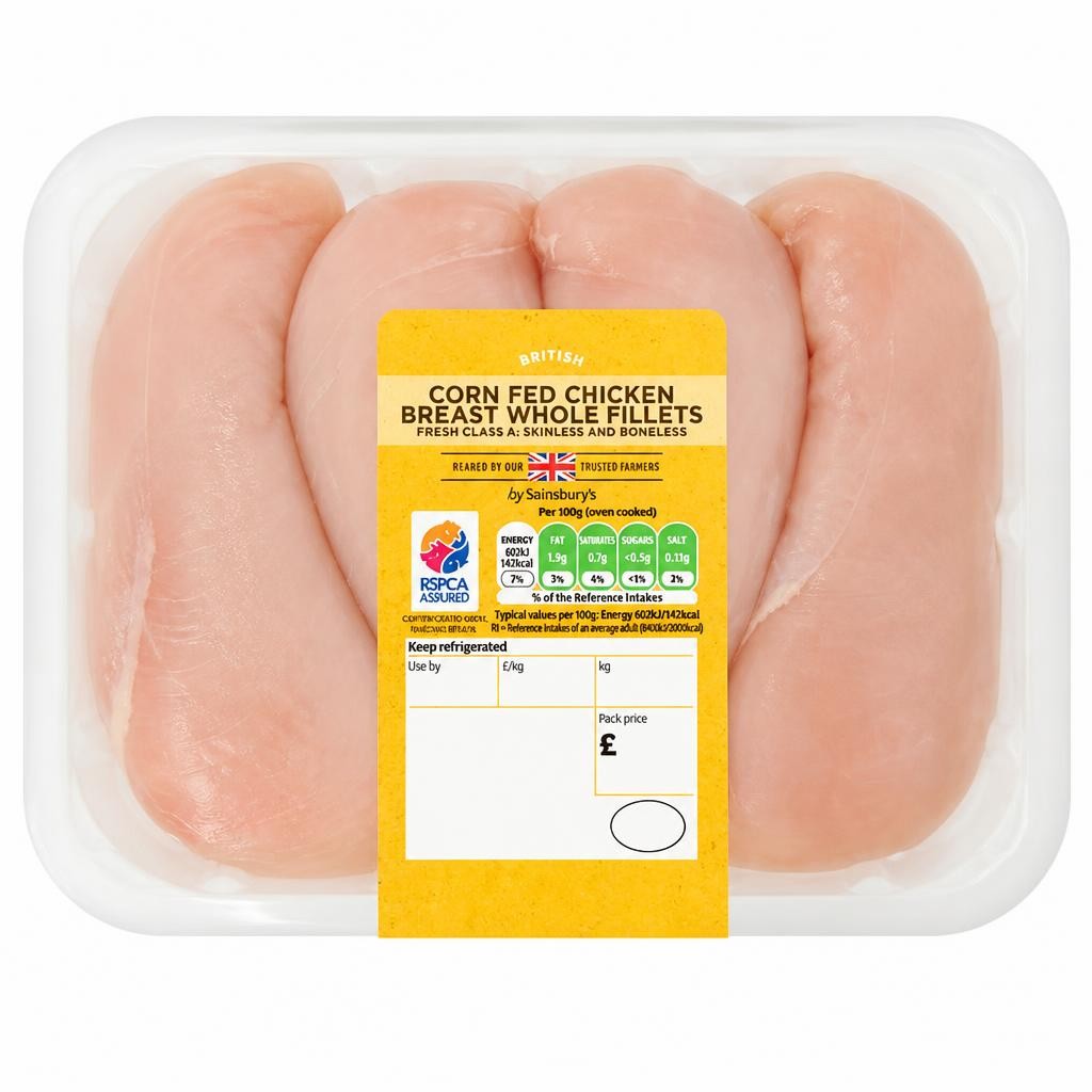 Sainsbury's (Approx. 695g) British Corn Fed Chicken Breast Fillets