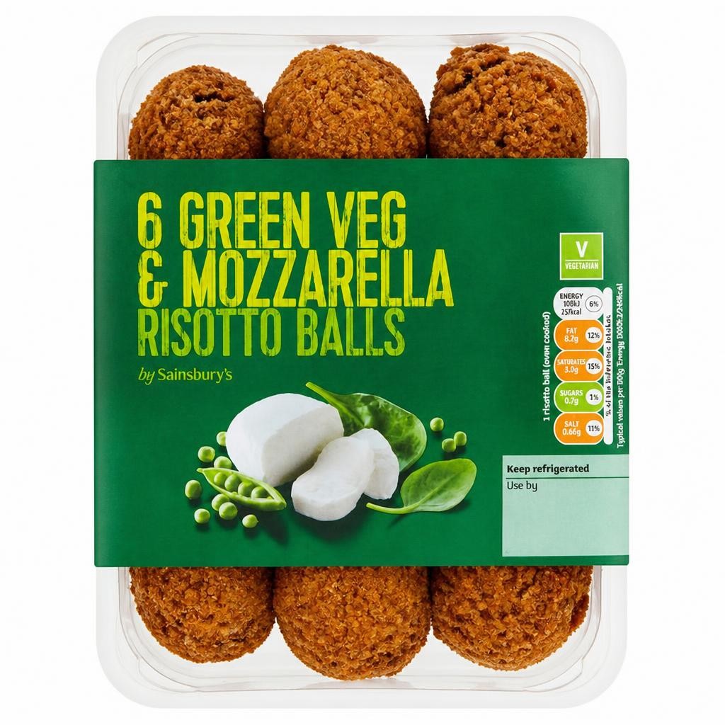 Sainsbury's Green Veg & Mozzarella Risotto Balls x6 300g