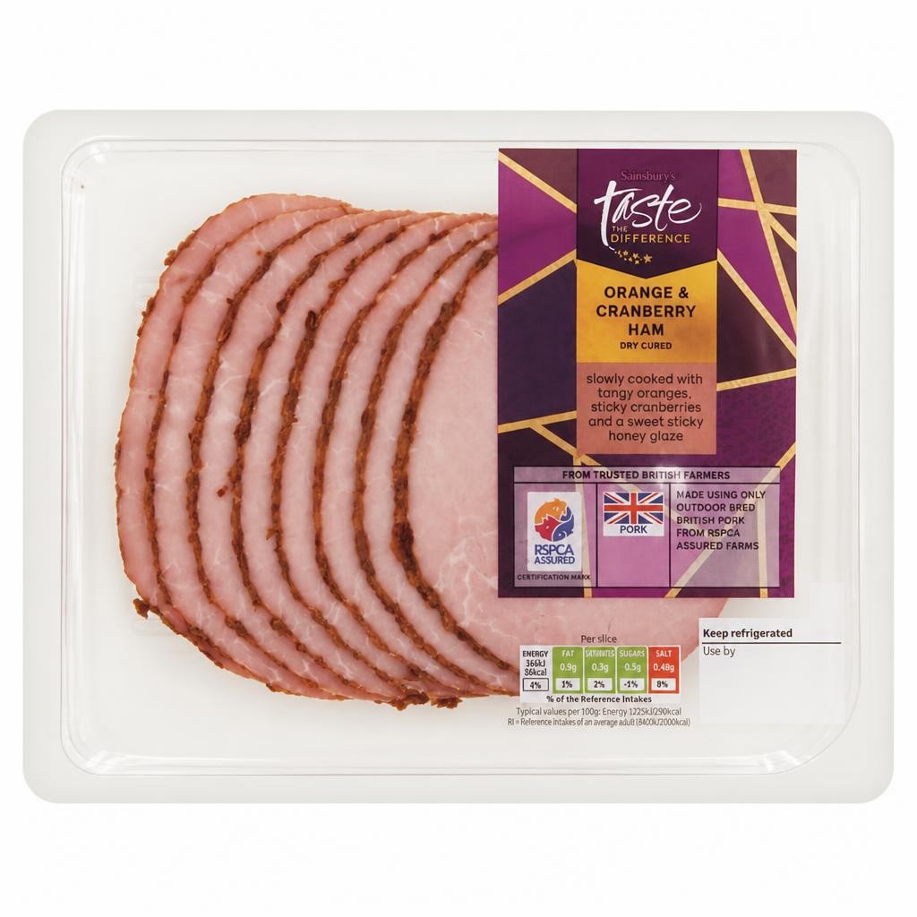 Sainsbury's Orange & Cranberry British Ham Platter, Taste the Difference 200g