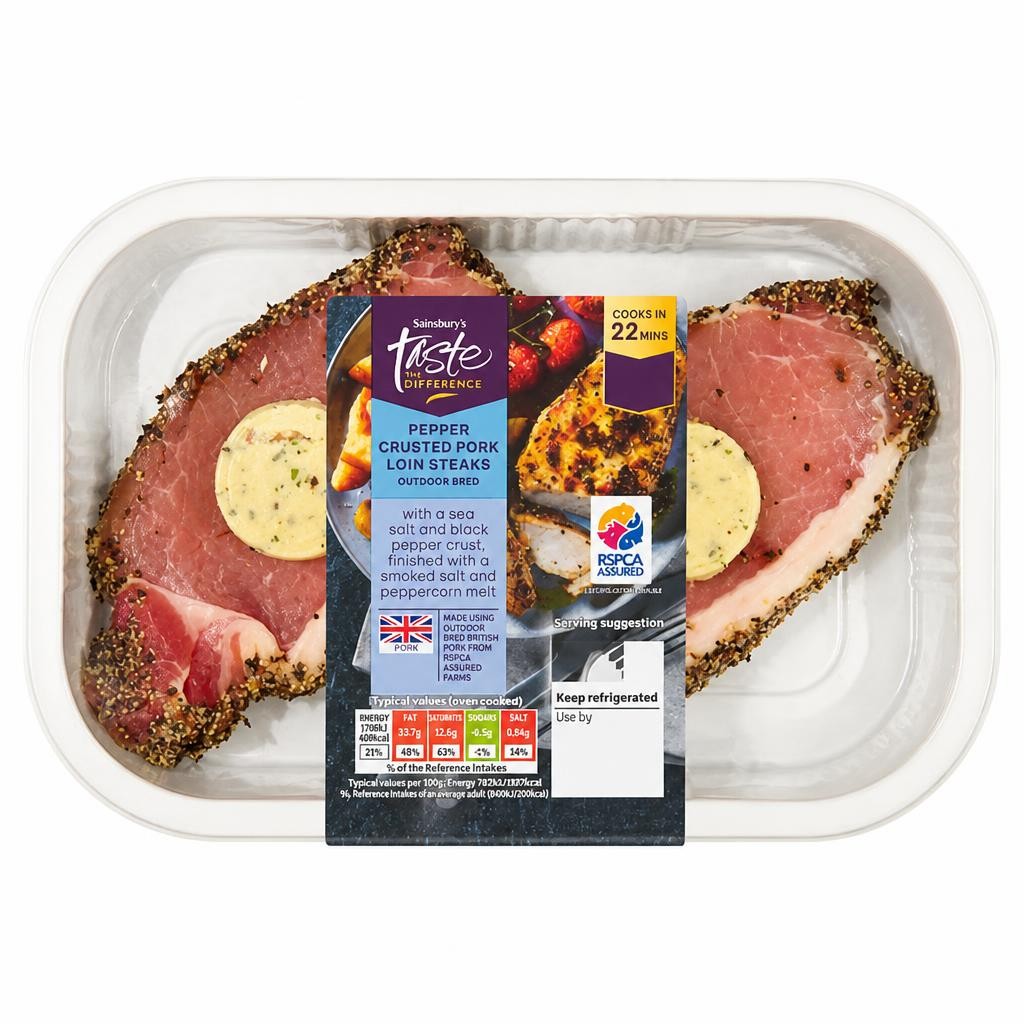Sainsbury's Salt & Pepper Pork Loin Steaks, Taste the Difference 436g