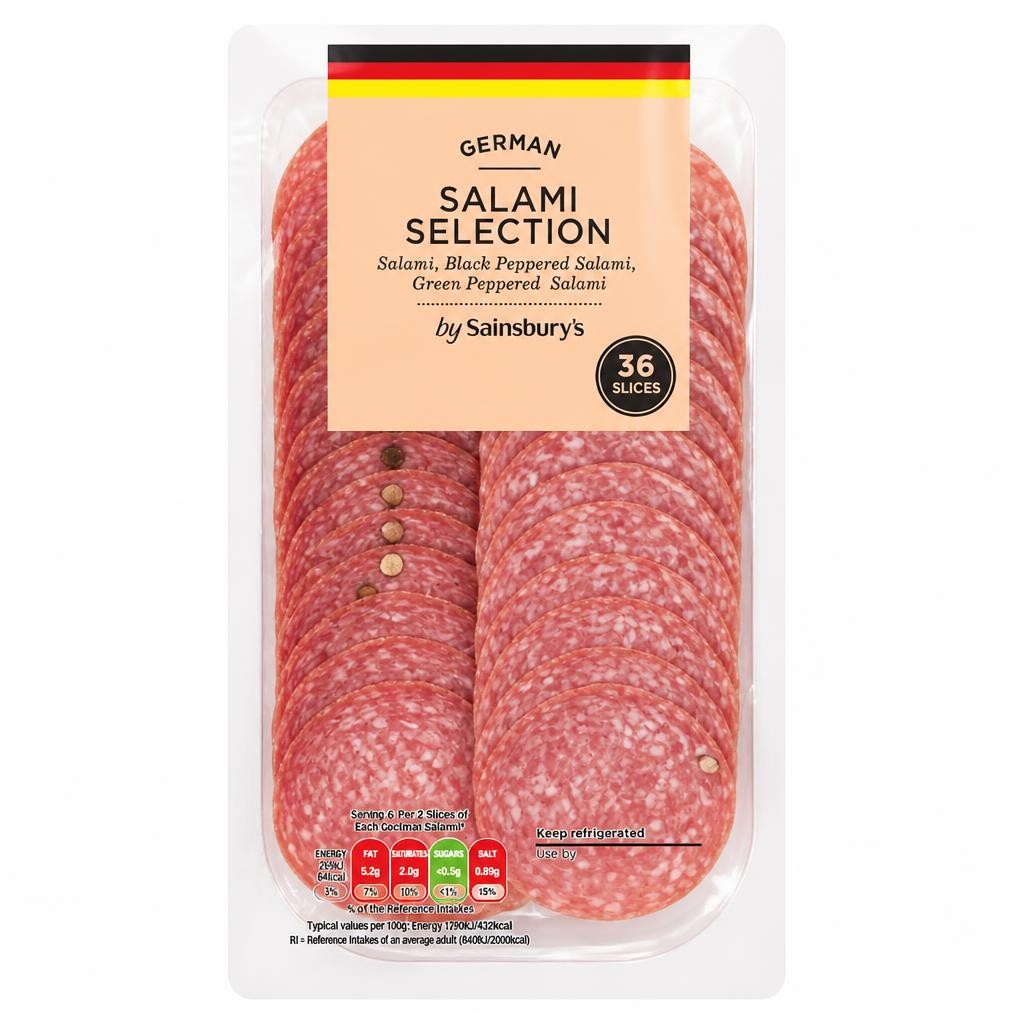 Sainsbury's German Salami Selection Slices x36 120g