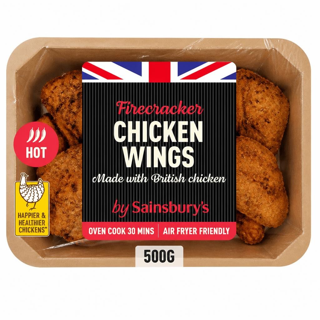 Sainsbury's Breaded Firecracker British Fresh Chicken Wings 500g