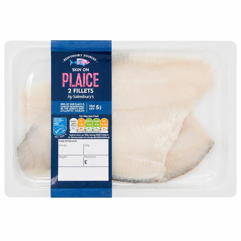 Sainsbury's Skin on Plaice Fillets x2