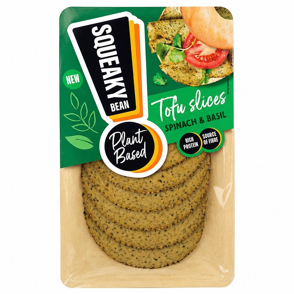 Squeaky Bean Plant Based Spinach & Basil Tofu Slices 80g