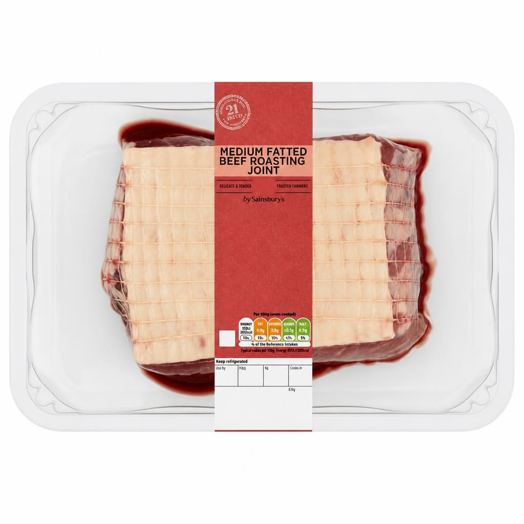 Sainsbury's British or Irish 21 Day Matured Medium Fatted Beef Roasting Joint (Approx. 800g)