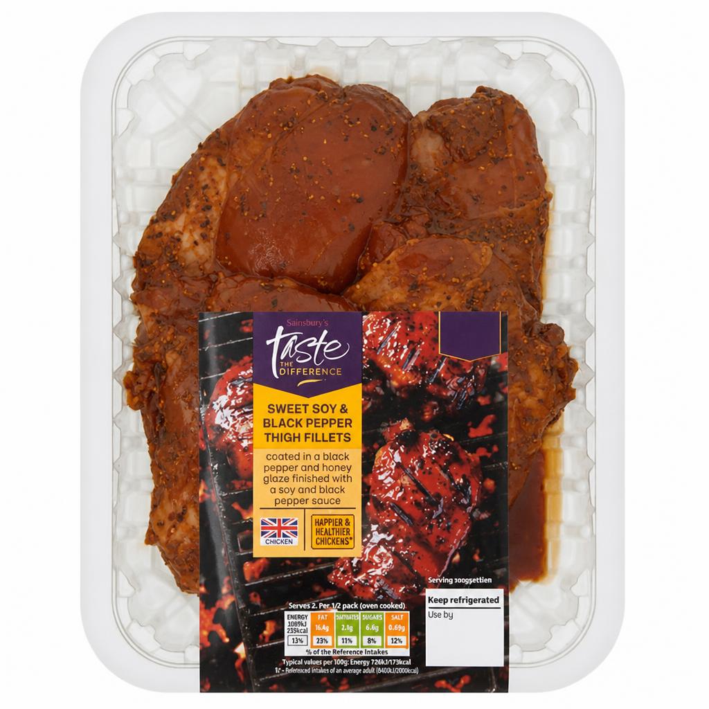 Sainsbury's Soy & Black Pepper Thigh Fillet, Taste the Difference 400g