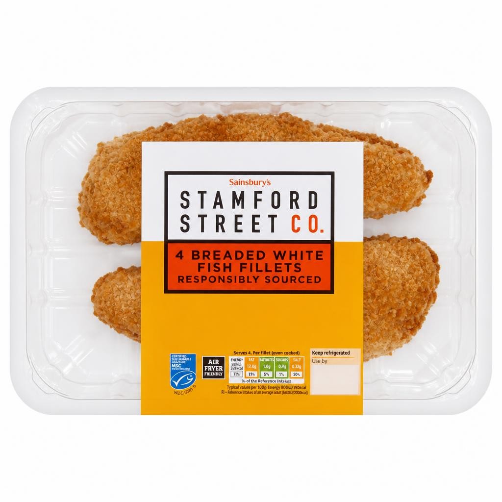 Stamford Street Co. Whitefish Breaded Fish Fillets x4 600g