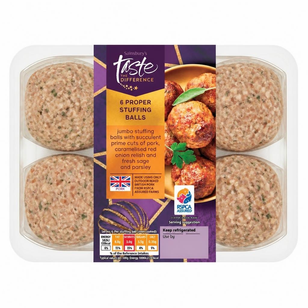 Sainsbury's Proper Stuffing Balls, Taste the Difference x6 360g