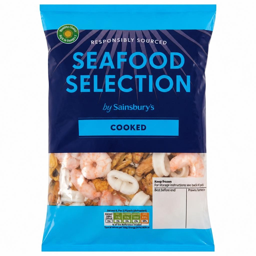 Sainsbury's Frozen Cooked Seafood Selection 300g