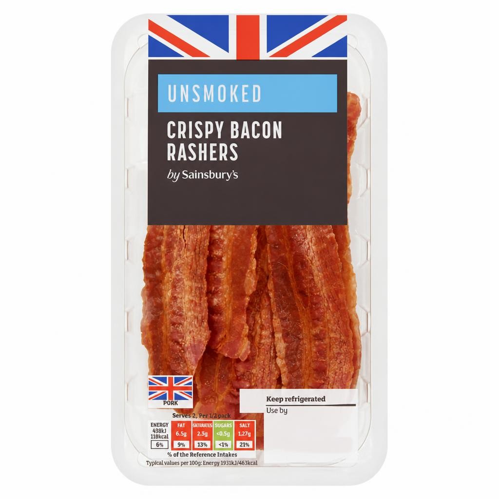 Sainsbury's Crispy Unsmoked British Bacon Rasher