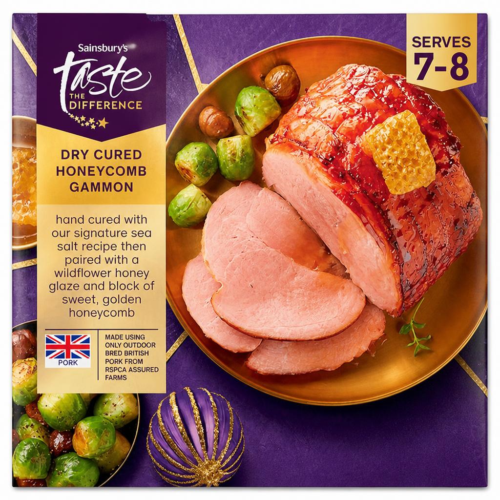 Sainsbury's Honeycomb Gammon Joint with a Wildflower Honey Glaze, Taste the Difference 1.35kg