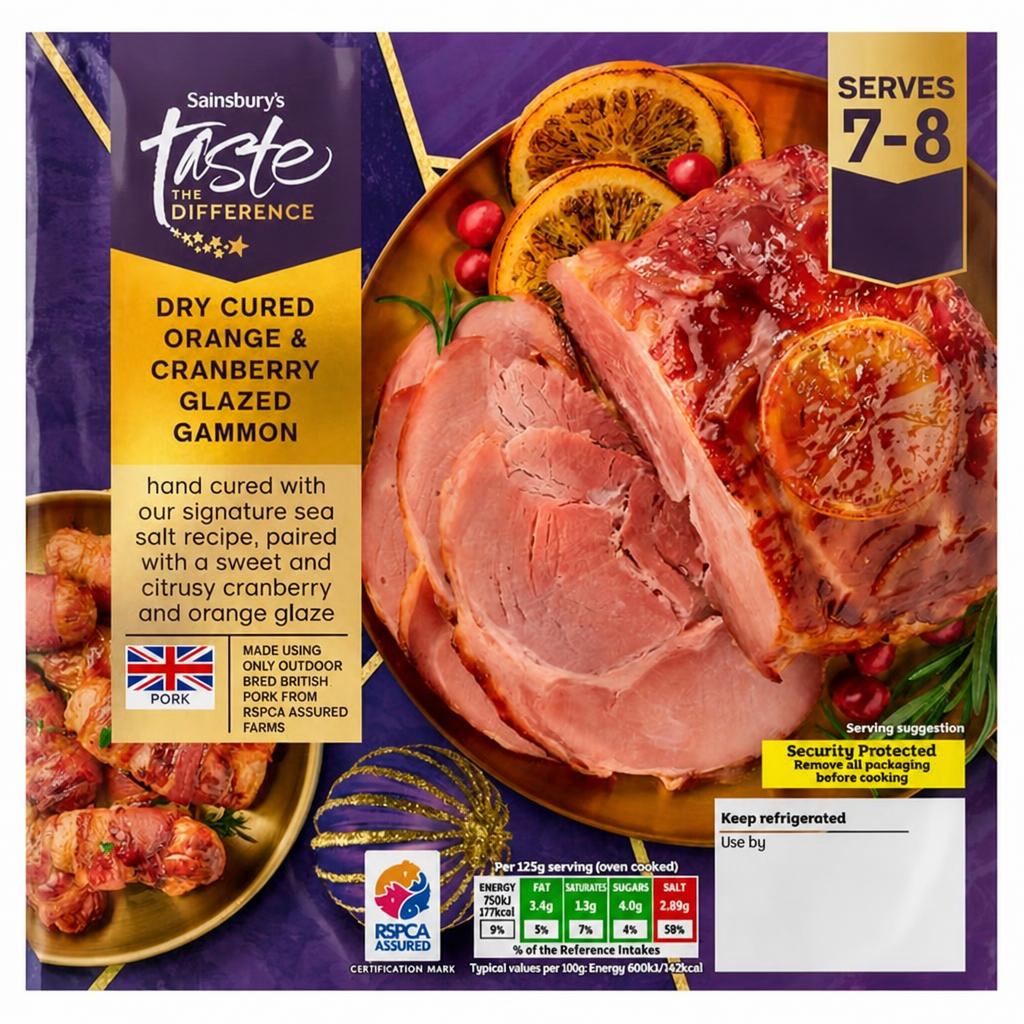Sainsbury's Spiced Orange & Cranberry Dry Cured Gammon Joint, Taste the Difference