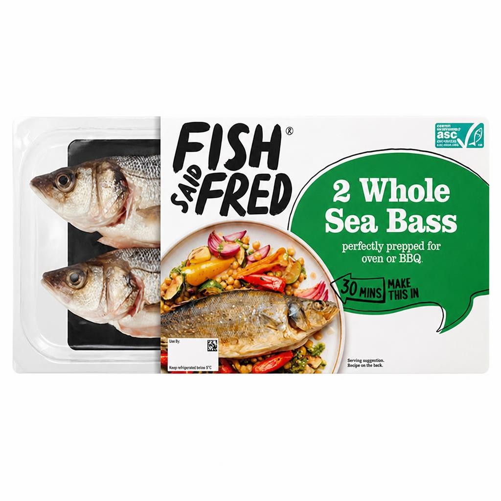 Fish Said Fred Whole Sea Bass x2 520g