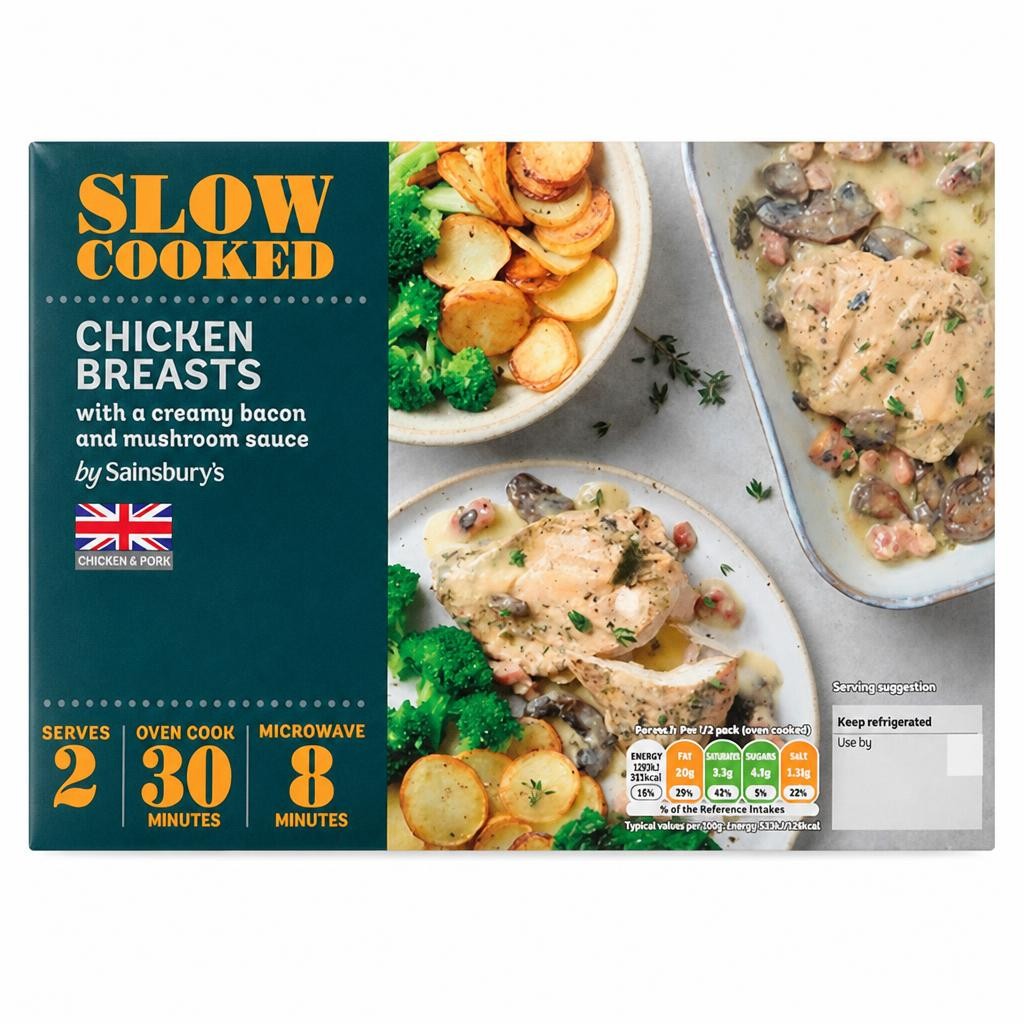 Sainsbury's Slow Cooked Chicken Breasts 470g