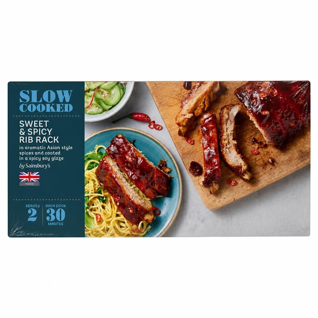 Sainsbury's Slow Cooked Pork Sweet & Spicy Rib Rack 646g