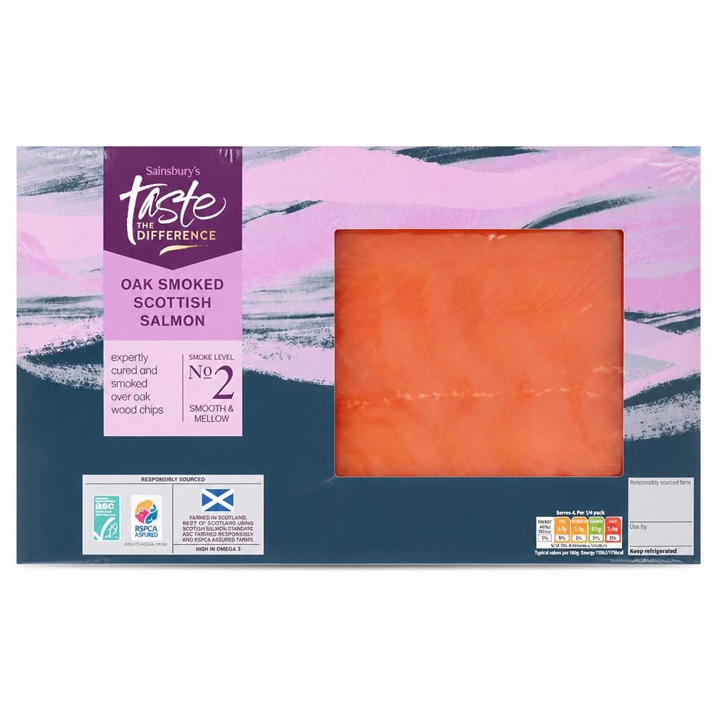 Sainsbury's ASC Oak Smoked Scottish Salmon, Taste the Difference 200g (Ready to eat)