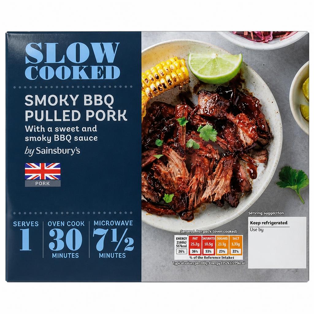 Sainsbury's Slow Cooked Smoky BBQ Pulled Pork 280g