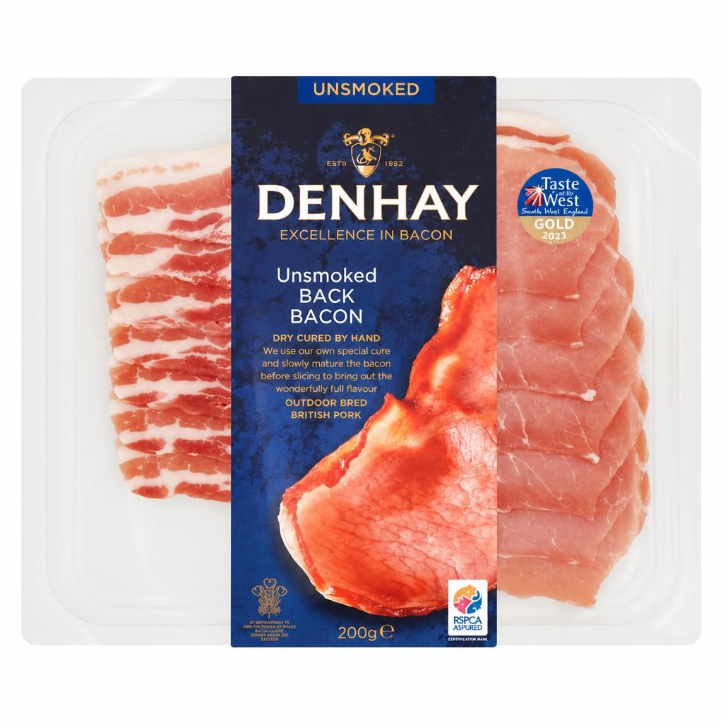 Denhay Dry Cured Unsmoked Back Bacon 200g
