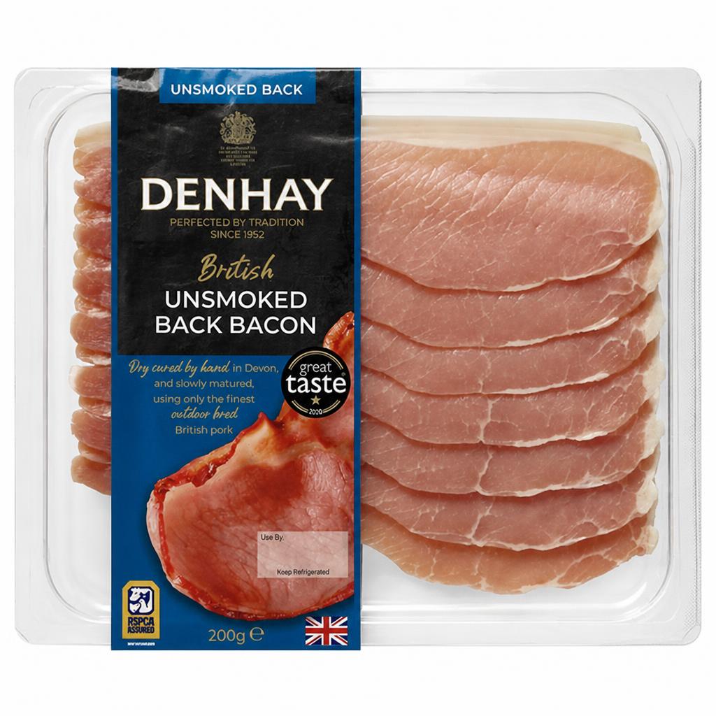 Denhay Dry Cured Unsmoked Back Bacon 200g