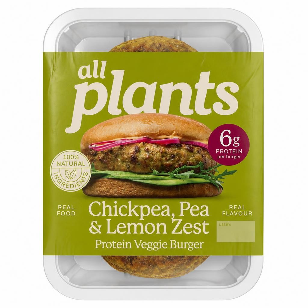 Plants Chickpea, Pea & Lemon Zest Protein Veggie Burger 180g