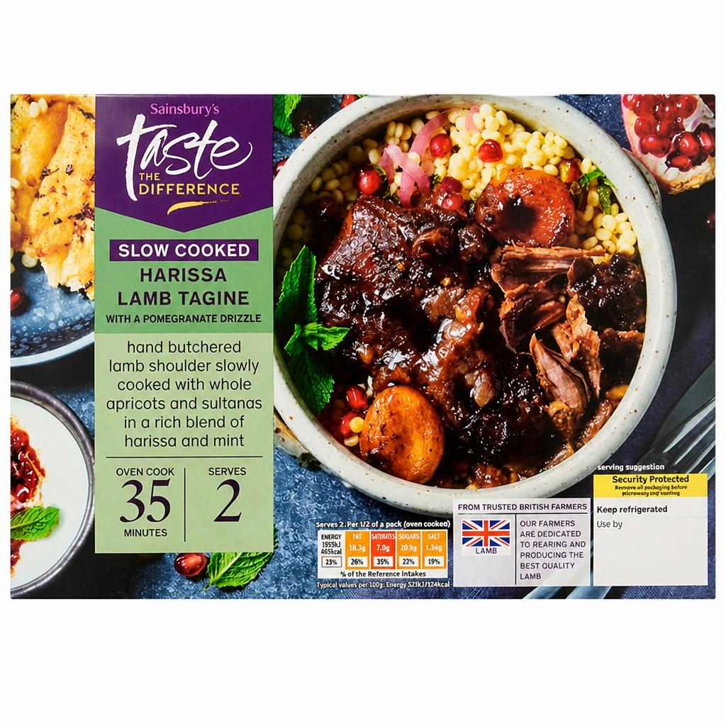 Sainsbury's Slow Cooked 500g Harissa Lamb Tagine with a Pomegranate Drizzle, Taste the Difference