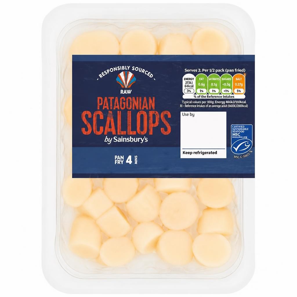 Sainsbury's Raw Patagonian Scallops MSC 150g