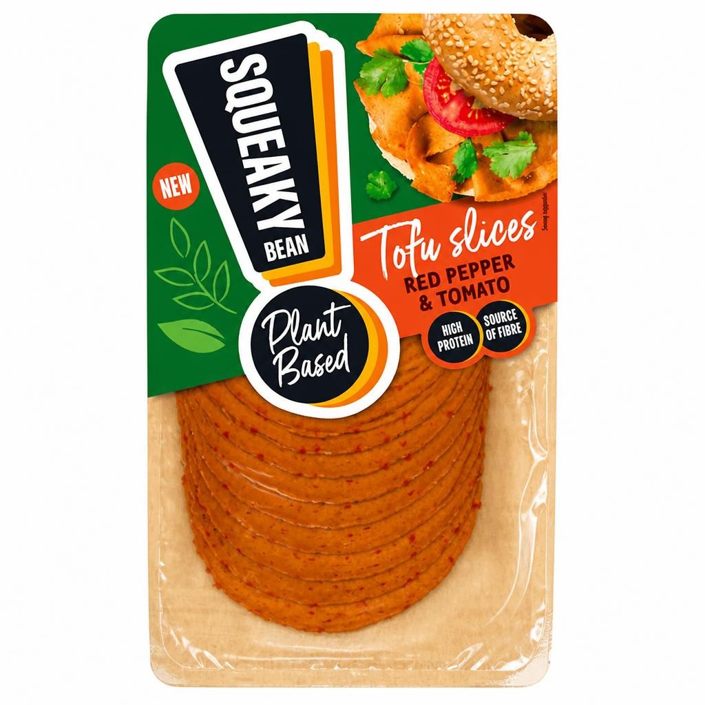Squeaky Bean Red Pepper & Tomato Tofu Slices 80g