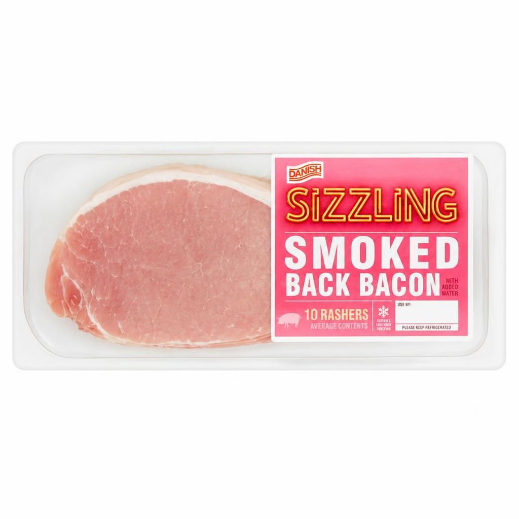 Sizzling Danish Smoked Back Bacon 300g