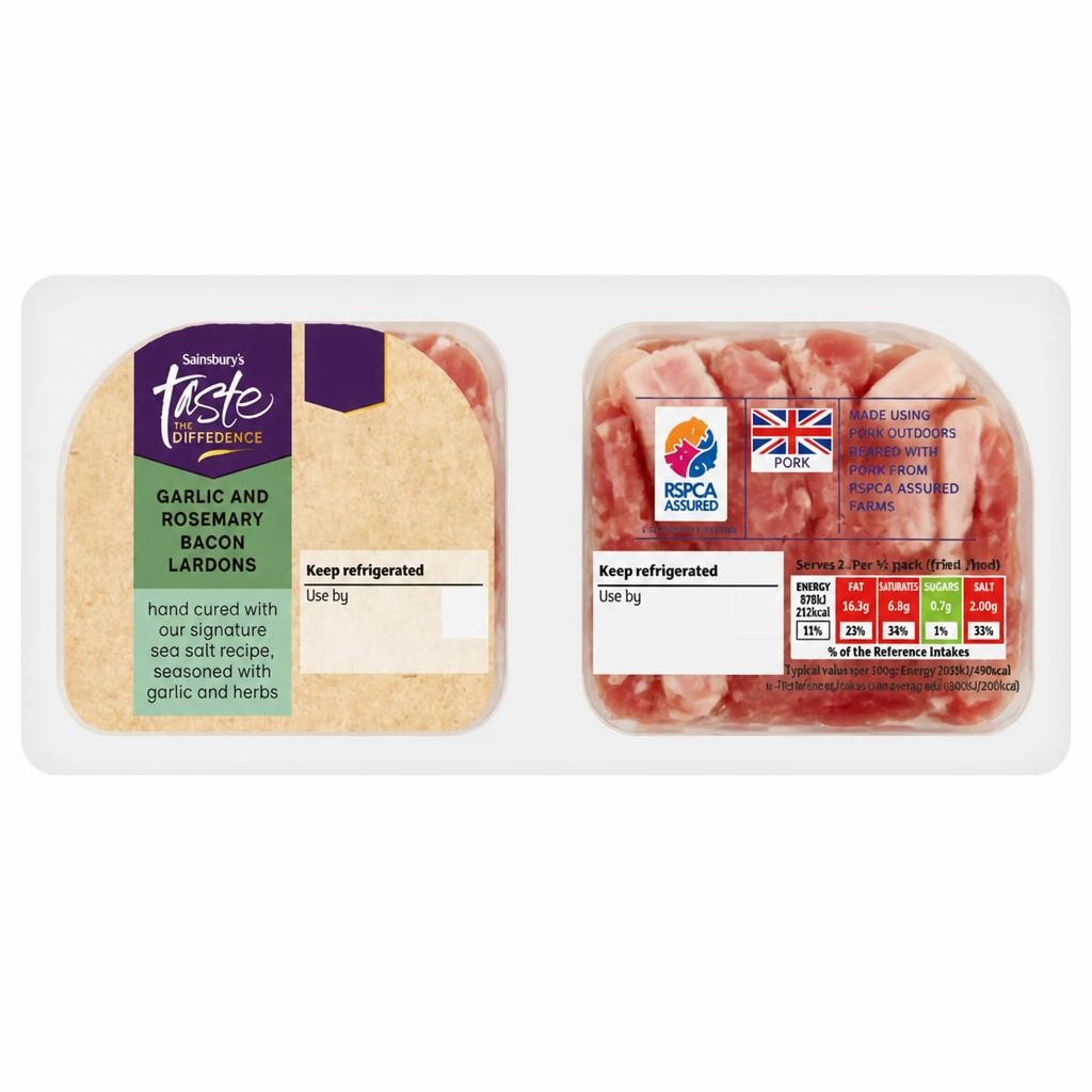 Sainsbury's Rosemary & Garlic Lardons, Taste the Difference