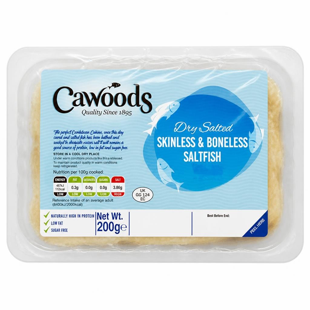 Cawoods Dry Salted Skinless & Boneless Saltfish 200g