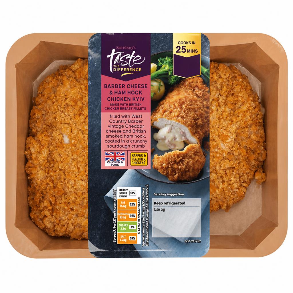 Sainsbury's Barber Cheese & Ham Hock Chicken Kyiv, Taste the Difference 385g