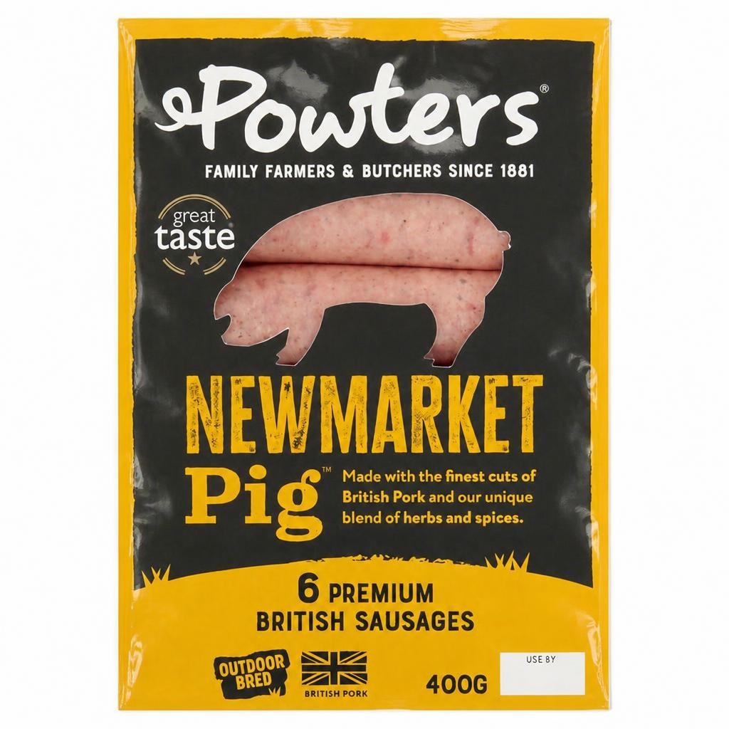 Powters Newmarket Sausages x6 400g