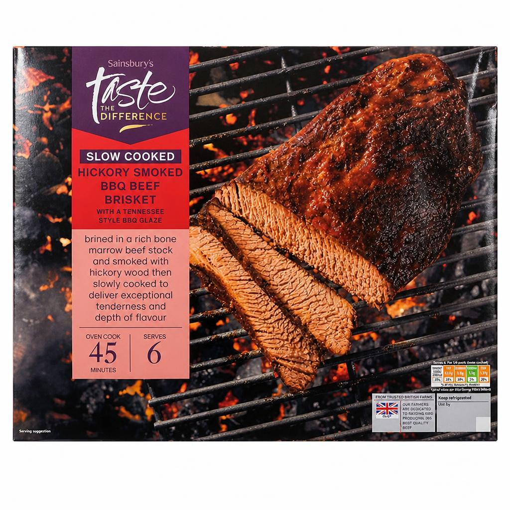 Sainsbury's Slow Cooked 1.88kg Hickory Smoked BBQ Beef Brisket, Taste the Difference