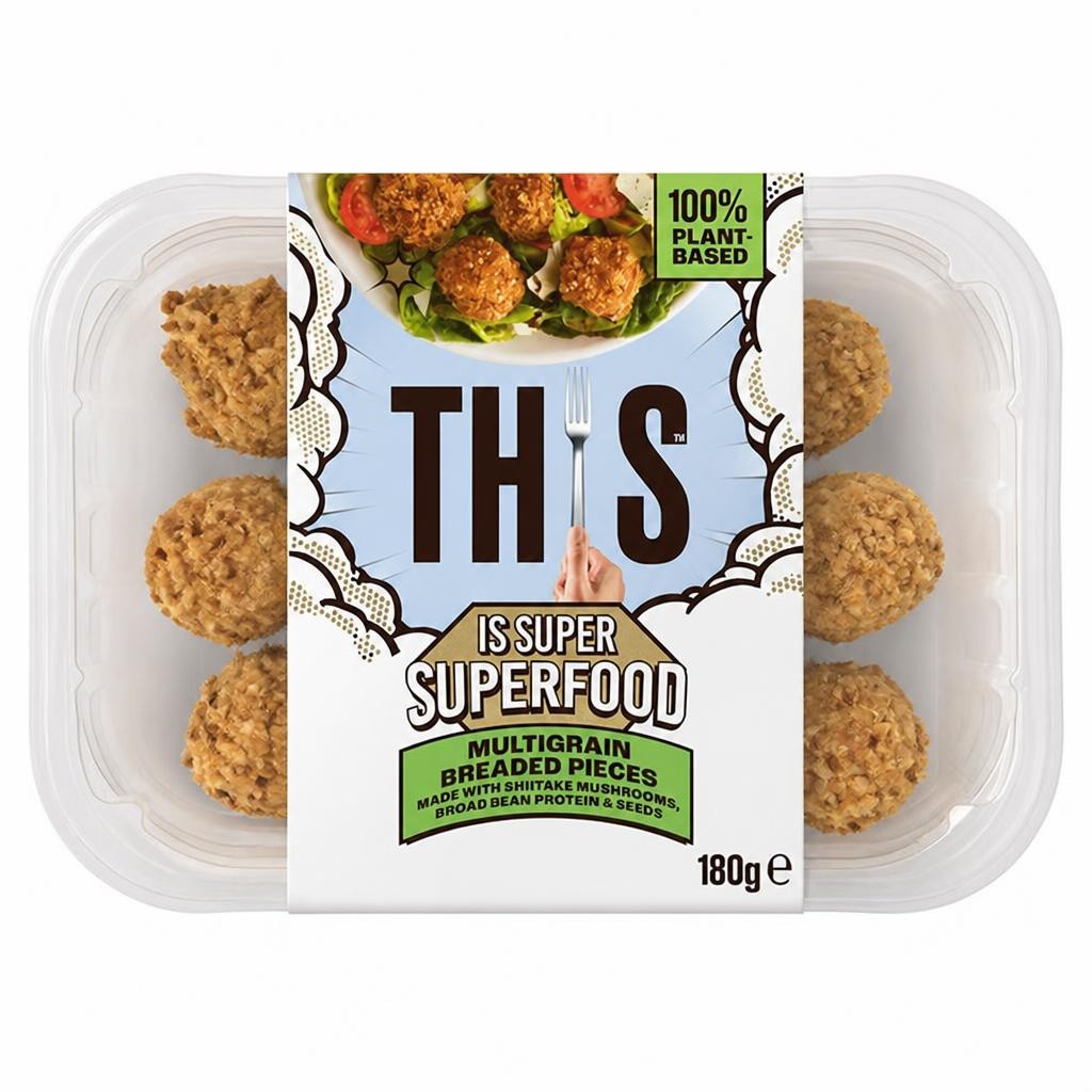 This is Super Superfood Multigrain Breaded Pieces 180g