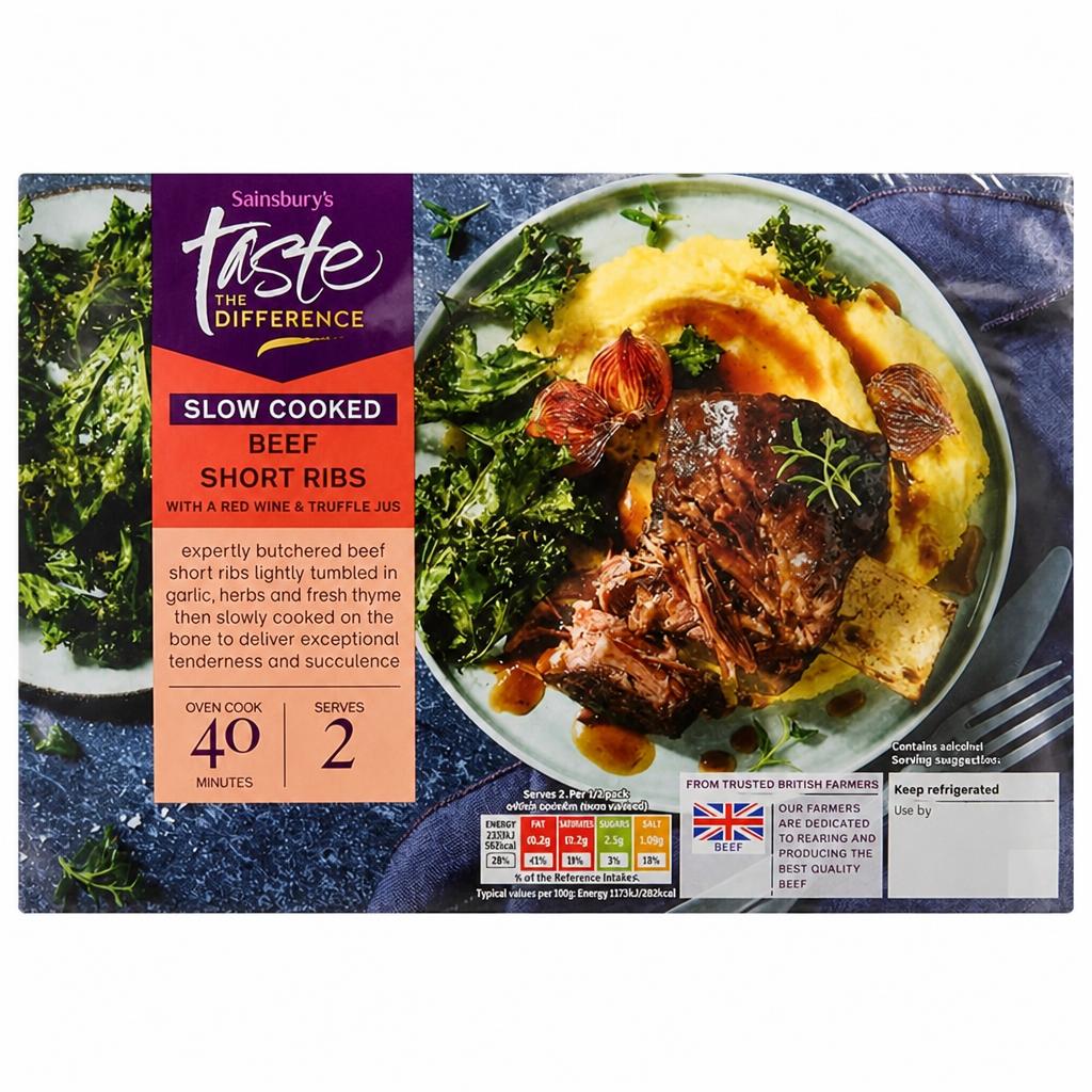 Sainsbury's Slow Cooked Expertly Butchered British Beef Short Rib on the Bone, Taste the Difference 540g