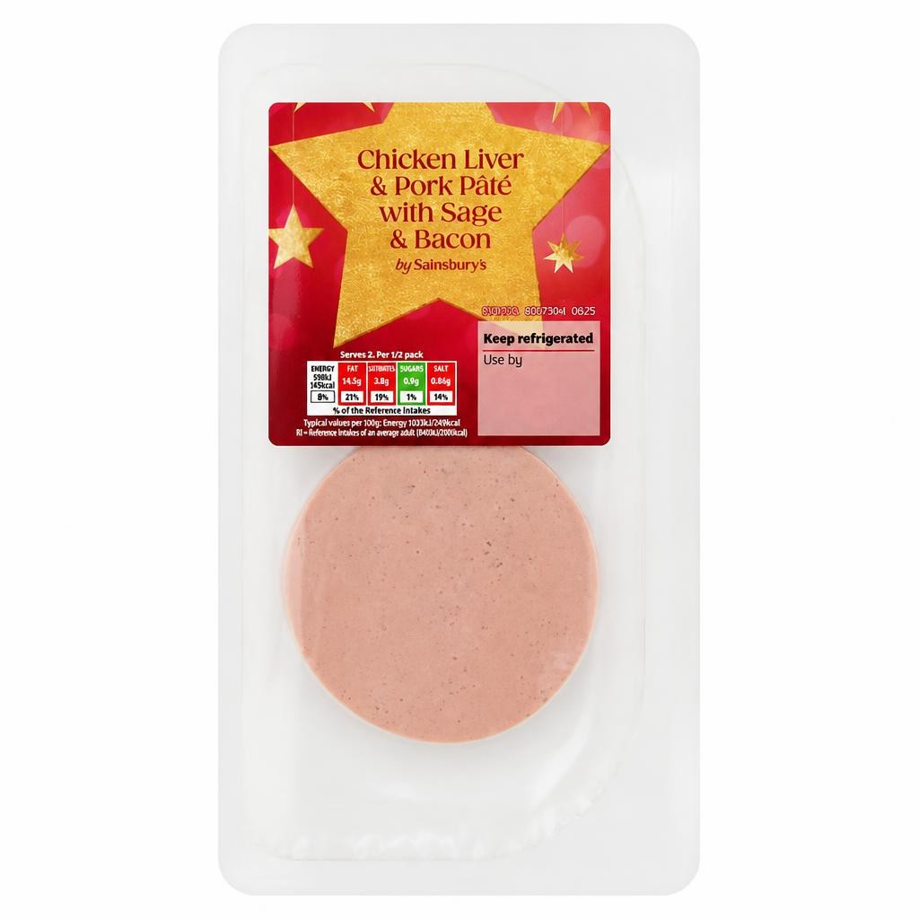 Sainsbury's Chicken Liver & Pork Pate with Sage & Bacon 100g