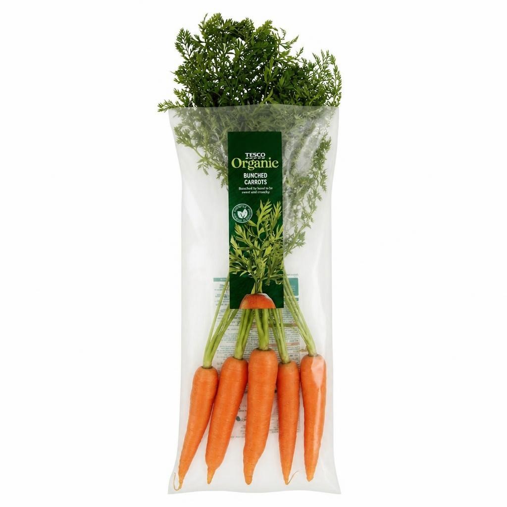 Tesco Organic Bunched Carrots 400G