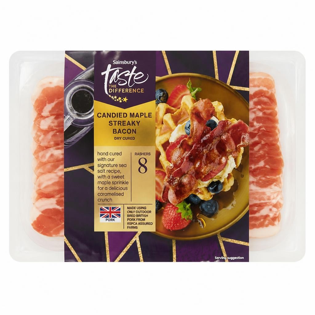 Sainsbury's Candied Maple Streaky Bacon, Taste the Difference 200g