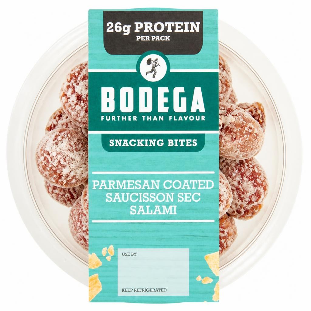 Bodega Parmesan Coated Saucisson Sec Salami Snacking Bites 80g